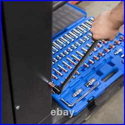 02472A 3/8-Inch-Drive Colored Mechanics Tool Ratchet, Socket Set, 76-Piece Stand