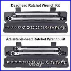 15Pcs Ratchet Wrench Chrome Vanadium Steel Torque Wrench Socket Set Repair Tool