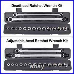 15Pcs Ratchet Wrench Chrome Vanadium Steel Torque Wrench Socket Set Repair Tool