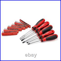 205 Piece Tool Set Ratchet Wrench with Sockets Kit in Plastic Toolbox Red