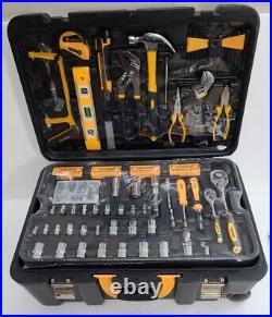 258 Piece Tool Kit Hand Tool Set with Rolling Mechanic Case Trolley Portable
