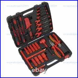 27pcs 1000V Insulated Tool Kit 3/8 Socket Set Extension Pliers Ratchet Tool Kit