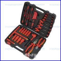 27pcs 1000V Insulated Tool Kit 3/8 Socket Set Extension Pliers Ratchet Tool Kit