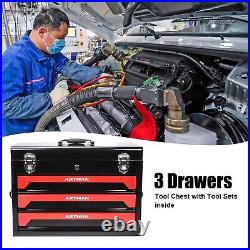 339-Piece Mechanics Tool Set, Household Tool kit with 3-Drawer Heavy Duty Metal