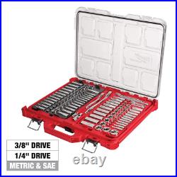 3/8 In. And 1/4 In. Drive Sae/Metric Ratchet and Socket Mechanics Tool Set with