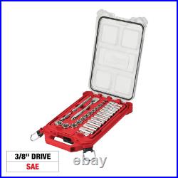 3/8 In. Drive SAE Ratchet and Socket Mechanics Tool Set with Packout Case 28-Pi