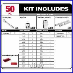 3/8in 1/4in Ratchet Socket Mechanic Tool Set Drive SAE Metric Hand Tool Portable