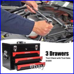 439 Piece Mechanics Tool Set Socket Ratchet Kit with 3 Drawer Case Box ARTMAN