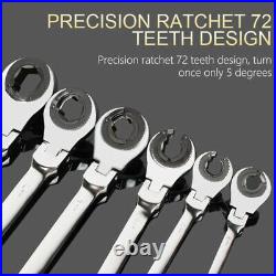 72-Tooth RatchetFix Tubing Wrench Set Ratcheting Flex Head Car Repair Hand Tools