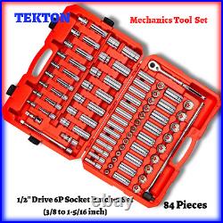 84P Mechanics Tools Set-1/2 Drive 6P Socket Ratchet Set (3/8 to 1-5/16)