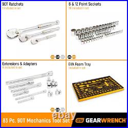 90T SAE/MM Mechanics Tool Set with EVA Foam Tray (83-Pieces)