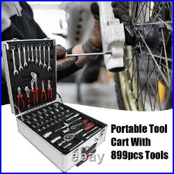 ARTMAN 899 Piece Mechanics Tool Set Socket Ratchet Kit with Trolley Case Box