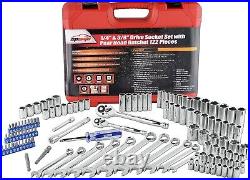 All In One Household Auto Drive Repair Multi Tool Kit with Storage Case 122 Piece