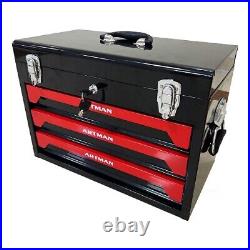 Black 439 Piece Mechanics Tool Set Socket Ratchet Kit with 3 Drawer Case Box