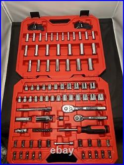 CRAFTSMAN 105 Piece SAE Metric Mechanics Tool Set Socket Wrench 1/4-In 3/8-In