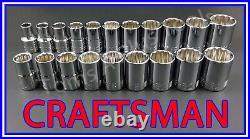 CRAFTSMAN TOOLS 110pc 1/4 3/8 1/2 SAE METRIC MM with 3pc ratchet wrench socket set