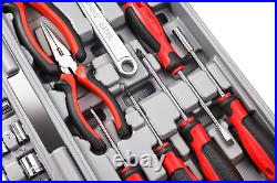 Cartman 205 Piece Tool Set Ratchet Wrench with Sockets Kit in Plastic Toolbox
