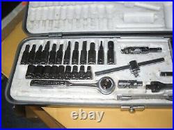 Craftsman 38pc 1/4 Thumb Ratchet Breaker Deep Socket Universal Adapter Set USA