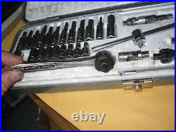 Craftsman 38pc 1/4 Thumb Ratchet Breaker Deep Socket Universal Adapter Set USA