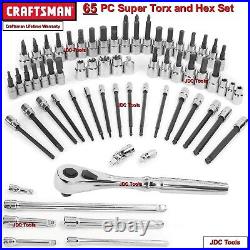 Craftsman Tools 65 Pc Large Torx Hex Screwdriver Ratchet Socket Set Long 42 24