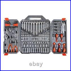 Crescent Mechanics Hand Tool Set 1/4 + 3/8 Drive 6-Point SAE/Metric (180-Pcs)