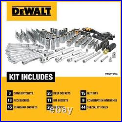 DEWALT Drive Ratchet Socket Wrench Hex Key Bit Mechanics Tool Set 200 Piece