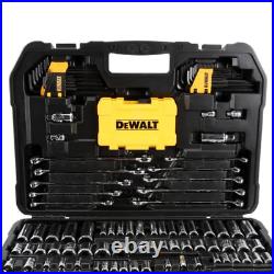 DEWALT Mechanics Tool Set Ratchet Socket Wrenches Hex Keys Bits Chrome 142 Piece