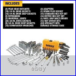 DEWALT Mechanics Tools Kit and Socket Set, 142-Piece, 1/4 & 3/8 Drive, MM/SAE