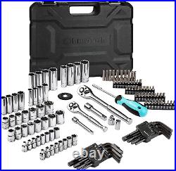 DURATECH 121-Piece Mechanics Tool Kits, Include Sae/Metric Sockets Set, 72-Tooth