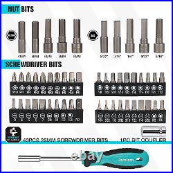 DURATECH 121-Piece Mechanics Tool Kits, Include Sae/Metric Sockets Set, 72-Tooth