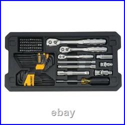 Dewalt Mechanics Tool Set 226-Piece+72-Tooth Ratchet With Medium Tool Box Chrome