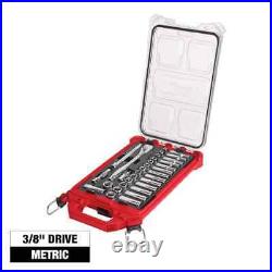 Drive metric ratchet and sleeve mechanical tool set 3/8 In. 32 pieces