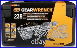 GEARWRENCH Mechanics Tool Set in 3 Drawer Storage Box 239 Pc, CHROME BRAND NEW