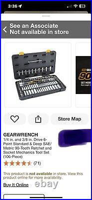 GearWrench 90T 106-Piece Mechanics Tool Set (83001)