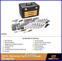GearWrench Metric Mechanics Tool Set in 3-Drawer Storage Box (232-Piece)