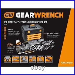 GearWrench Metric Mechanics Tool Set in 3-Drawer Storage Box (232-Piece)