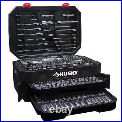 Husky 290 Piece Mechanics Tool Set with Hard Case SAE Metric Socket Wrench Ratchet