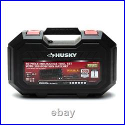 Husky Mechanics Tool Set 3/8 Inch Drive 100 Position Universal SAE Metric 60 Pcs