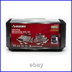 Husky Mechanics Tool Set Intermediate Hard Shell Carrier Chrome (290-Piece)