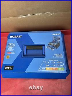 Kobalt 5389233 SAE Metric Polished Tool Case 277 Pieces Brand New NIB