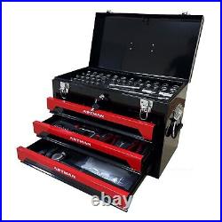 Lockable Tool Chest 3-Drawer Heavy Duty Metal Box with 339-Piece Tool Set, in US