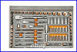 Mechanic Socket Tool Set 3/8 In Metric SAE Ratchet Extender Adapter Auto Garage