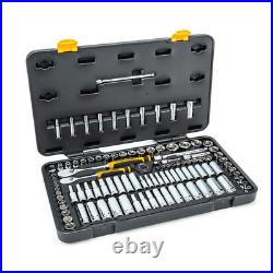 Mechanics Tool Set 106-Piece 1/4 in. 3/8 in. Drive 6-Point SAE/Metric 90-Tooth