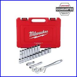 Milwaukee 1/2 -inch Drive SAE Ratchet and Socket Mechanics Tool Set (22-Piece)
