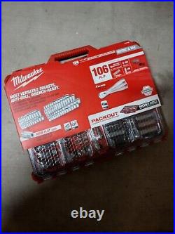 Milwaukee 1/4 and 3/8 Drive Ratchet and Socket Set Pack of 106 Pieces