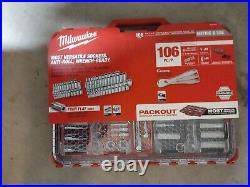 Milwaukee 1/4 and 3/8 Drive Ratchet and Socket Set Pack of 106 Pieces