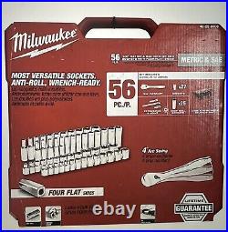 Milwaukee 48-22-9008 Socket And Ratchet Set of 56 Pieces. Red