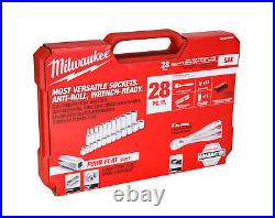 Milwaukee Electric Tools 48-22-9408 3/8 In. Drive 28 Pc. Ratchet & Socket Set