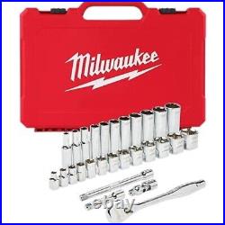 Milwaukee Electric Tools 48-22-9408 3/8 In. Drive 28 Pc. Ratchet & Socket Set