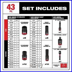 Milwaukee Mechanics Tool Set 3/8 in. Drive SAE/Metric Ratchet+Socket (99-Piece)